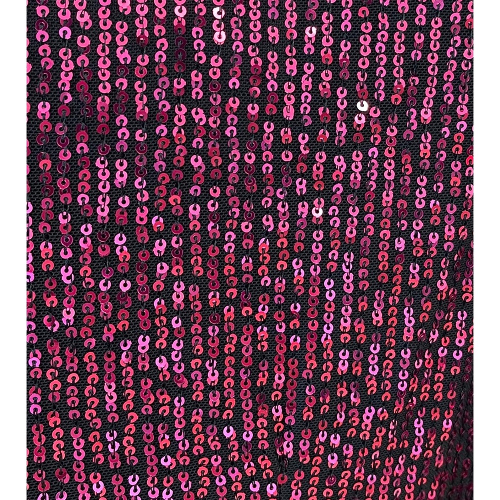 Mac Duggal 26866 Magenta Sequin Long Sleeve Plunge Midi Dress Size‎ 6 $398 - Picture 2 of 6